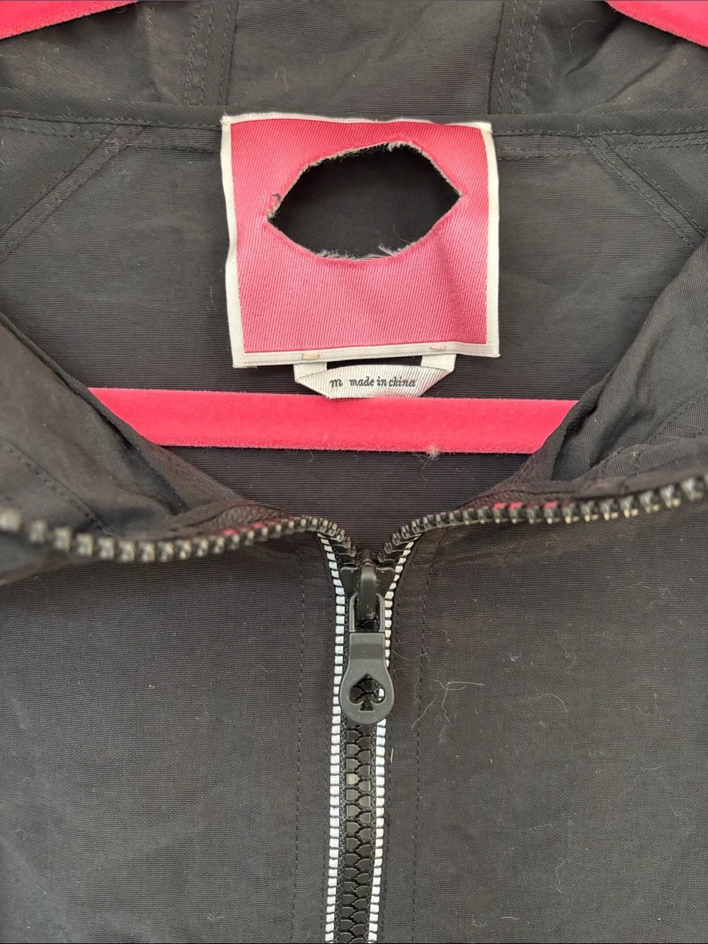 kate spade Black Hooded Half-Zip Utility Jacket